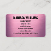 Carte de visite en métal rose brossé moderne (Dos)