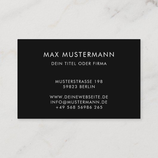 Carte de visite en noir blanc avec logo et code QR (Dos)