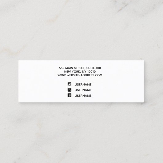 Carte de visite en noir et blanc (Dos)