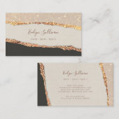 Carte de visite en papier brillant noir or (Devant / Derrière)