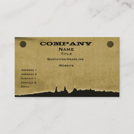 Carte de visite en papier déchiré, beige foncé (Devant)