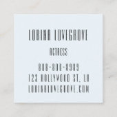 Carte de visite en pastel de carré de bleu BONJOUR (Dos)