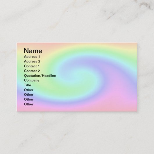 Carte de visite en pastel de vague (Devant)