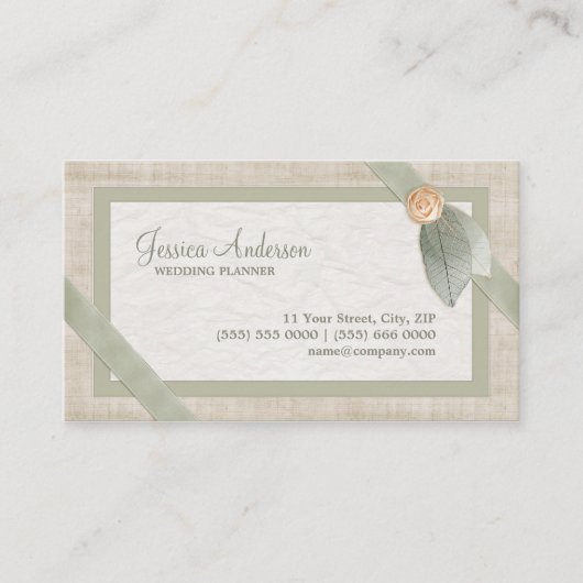 Carte de visite en pastel de wedding planner de (Devant)