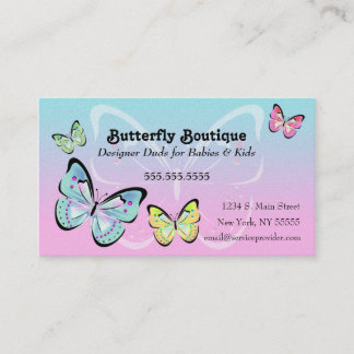Carte de visite en pastel doux de papillon