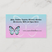 Carte de visite en pastel doux de papillon (Dos)