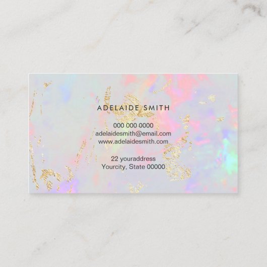 carte de visite en pierre à opale précieuse (Dos)