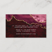 Carte de visite en pierre d'agate géode bordeaux e (Dos)