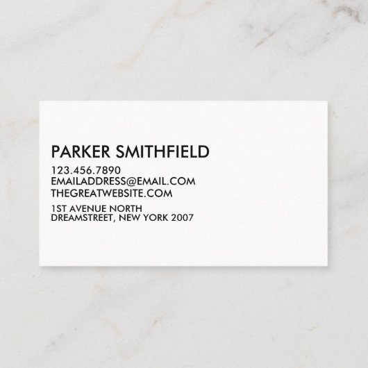 Carte de visite en pierre de béton gris (Dos)