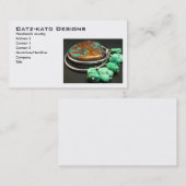 Carte de visite en pierre de boucles d'oreille de (Devant / Derrière)