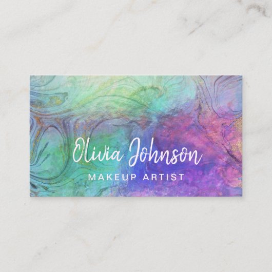 Carte de visite en pierre optique Holographique en (Devant)