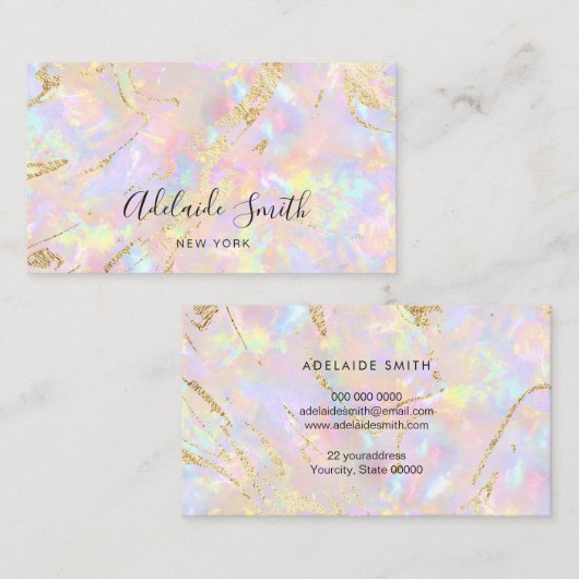 carte de visite en pierre rose pâle (Devant / Derrière)