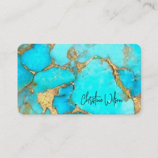 carte de visite en pierre turquoise (Devant)