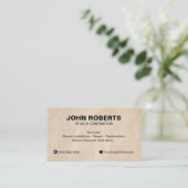 Carte de visite en stuc Construction mur Code QR (Debout devant)