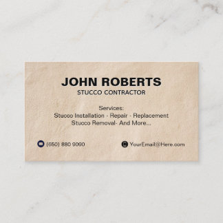 Carte de visite en stuc Construction mur Code QR
