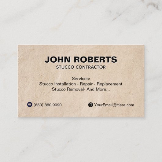 Carte de visite en stuc Construction mur Code QR (Devant)