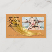 Carte De Visite En terre cuite Ocher Beige Or. Accessoires profess (Dos)