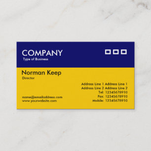 Carte De Visite En-tête couleur - Bleu foncé et orange