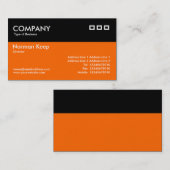 Carte De Visite En-tête couleur - noir et orange (Devant / Derrière)