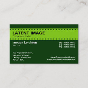 Carte De Visite En-tête de bande de film - Martian Green et Dk Gre