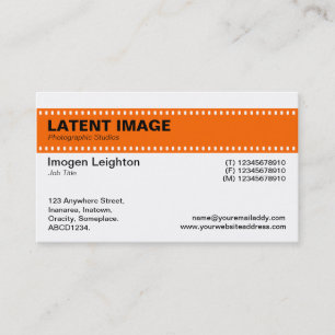 Carte De Visite En-tête de bande de film - orange et blanc