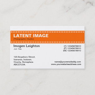 Carte De Visite En-tête de bande de film - orange et blanc