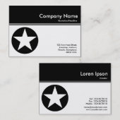 Carte De Visite En-tête de couleur III - Noir - Étoile (Devant / Derrière)