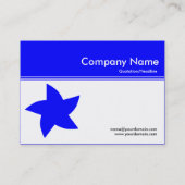 Carte De Visite En-tête de couleur III v2 - Bleu - Étoile pivotant (Dos)