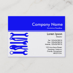 Carte De Visite En-tête de couleur III v2 - Bleu - Outils