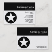 Carte De Visite En-tête de couleur III v2 - Noir - Étoile (Devant / Derrière)