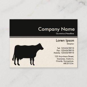 Carte De Visite En-tête de couleur III v2 - Noir - Vache (Crème)