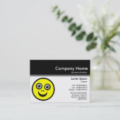 Carte De Visite En-tête de couleur III v2 - Noir - Visage souriant (Debout devant)