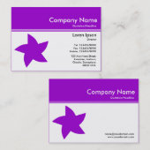 Carte De Visite En-tête de couleur III v2 - violet - Étoile pivota (Devant / Derrière)