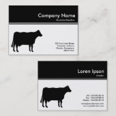 Carte De Visite En-tête de couleur III - Vache - Noir (Devant / Derrière)