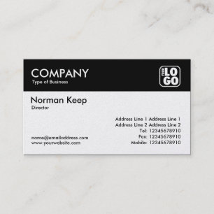 Carte De Visite En-tête de couleur (Logo) - Noir et Blanc (Platine
