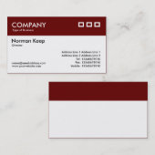 Carte De Visite En-tête de couleur - rouge foncé foncé v2 (Devant / Derrière)