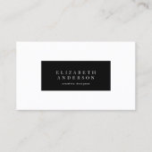 Carte De Visite En-tête simple Avocat moderne noir et blanc (Devant)