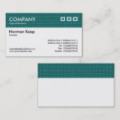 Carte De Visite En-tête texturé couleur - Tissu turquoise (Devant / Derrière)