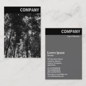 Carte De Visite En-tête V - Canopée en bois 01 BW (Devant / Derrière)