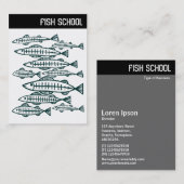 Carte De Visite En-tête V - ÉCOLE DE POISSON - Vert foncé (Devant / Derrière)