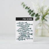 Carte De Visite En-tête V - ÉCOLE DE POISSON - Vert foncé (Debout devant)