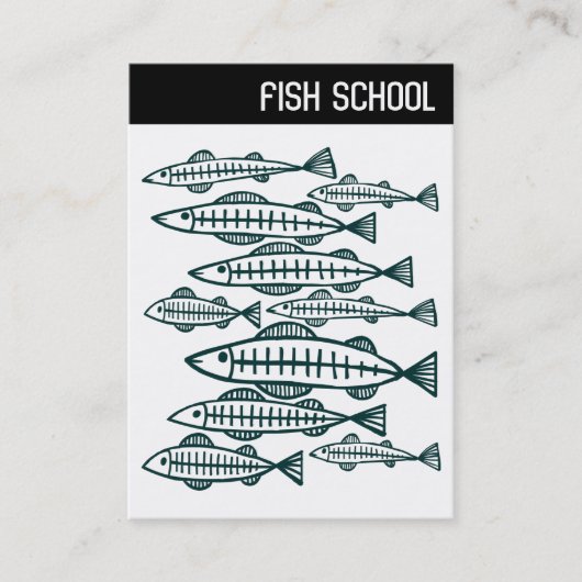 Carte De Visite En-tête V - ÉCOLE DE POISSON - Vert foncé (Devant)