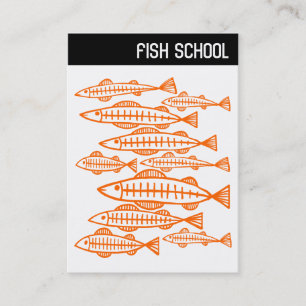 Carte De Visite En-tête V - ÉCOLE DE POISSONS - Orange