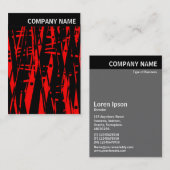 Carte De Visite En-tête V - Image Abstraite en rouge et noir (Devant / Derrière)