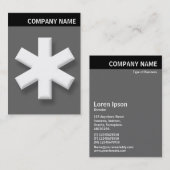 Carte De Visite En-tête V - Image - Big Asterisk - Gris (Devant / Derrière)