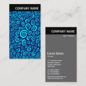 Carte De Visite En-tête V - Image - Spirales - Bleu foncé sur Cyan (Devant / Derrière)