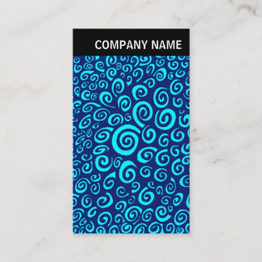 Carte De Visite En-tête V - Image - Spirales - Bleu foncé sur Cyan (Devant)