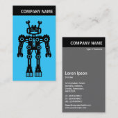 Carte De Visite En-tête V - Photo - Robot - Blue 33CCFF (Devant / Derrière)