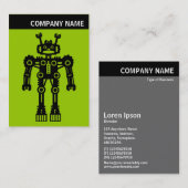 Carte De Visite En-tête V - Photo - Robot - Vert (Devant / Derrière)