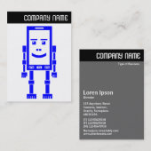 Carte De Visite En-tête V - Robo Téléphone - Bleu (Devant / Derrière)